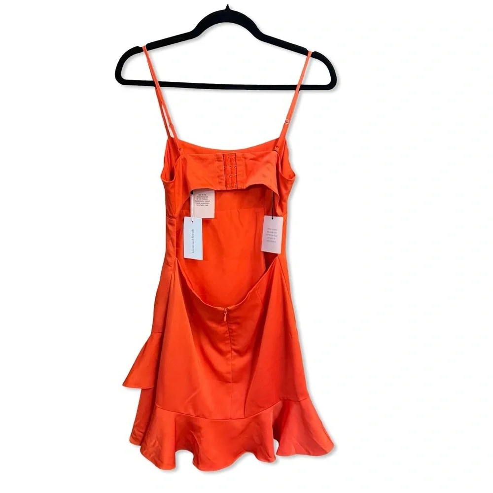 Lovers + Friends Sweetie Dress Bright Orange Mini sundress Revolve XS - Picture 7 of 9
